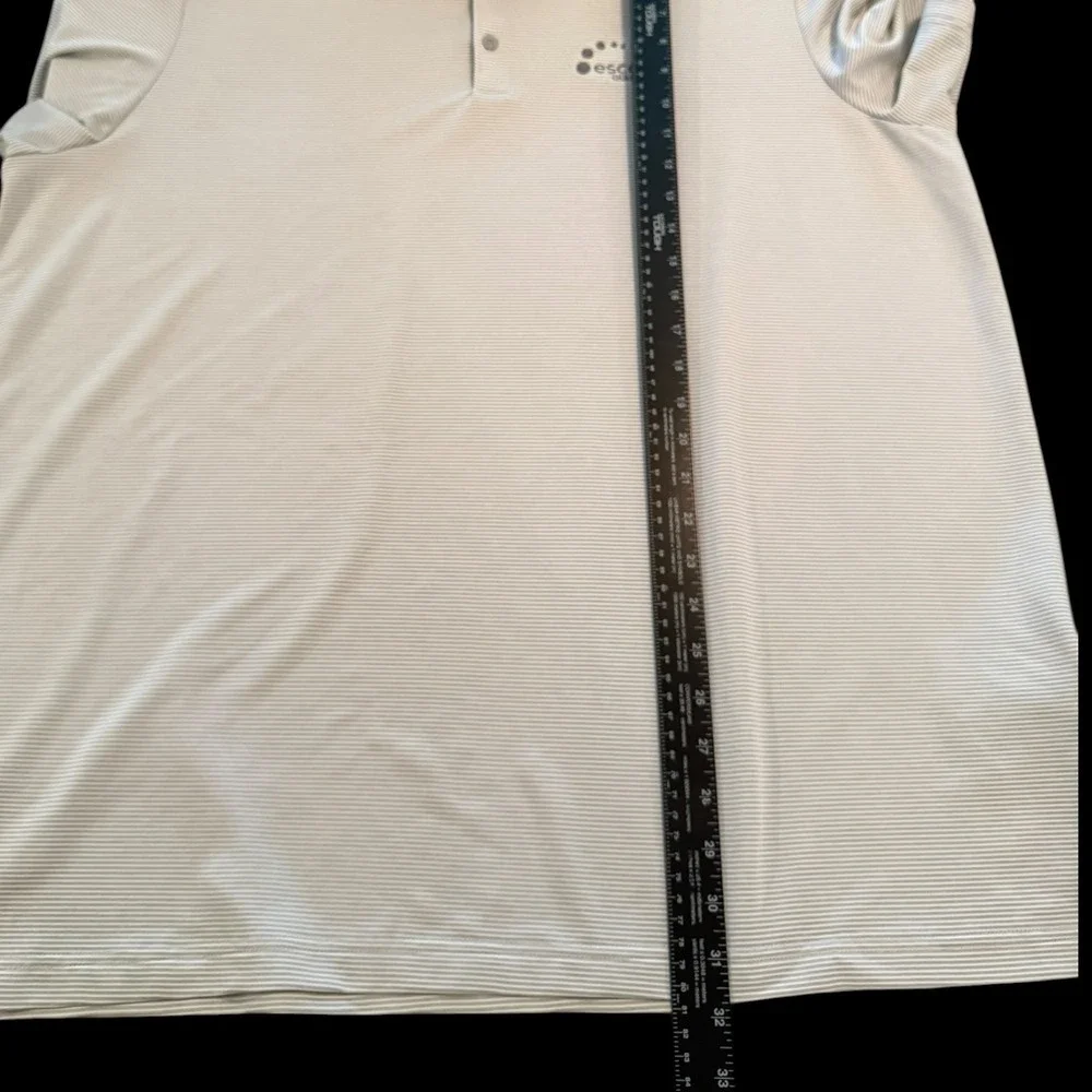 Adidas Escena Golf Club Mens 2XL Grey‎ Striped Short Sleeve Performance Polo